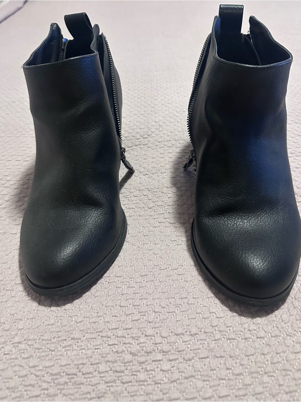 torrid size 10ww Black Faux Leather Ankle Heeled Boots